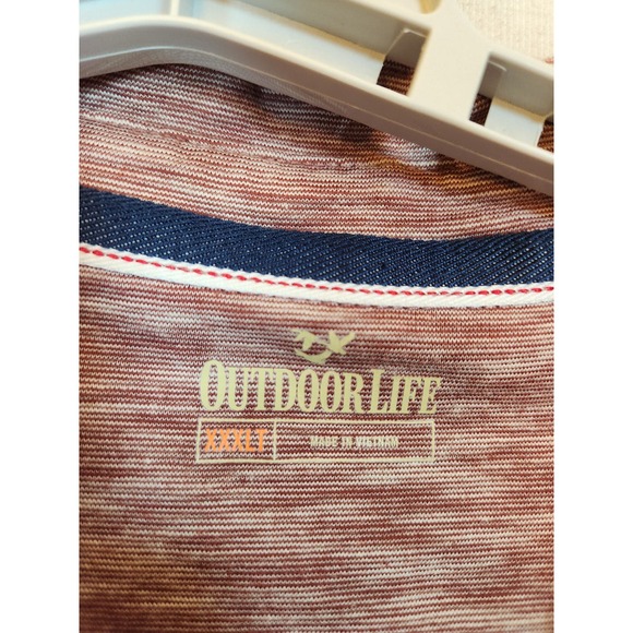 Outdoor Life‎ Men's Burgundy Striped Comfort Short Sleeve Polo Shirt Size 3XLT - Picture 3 of 6